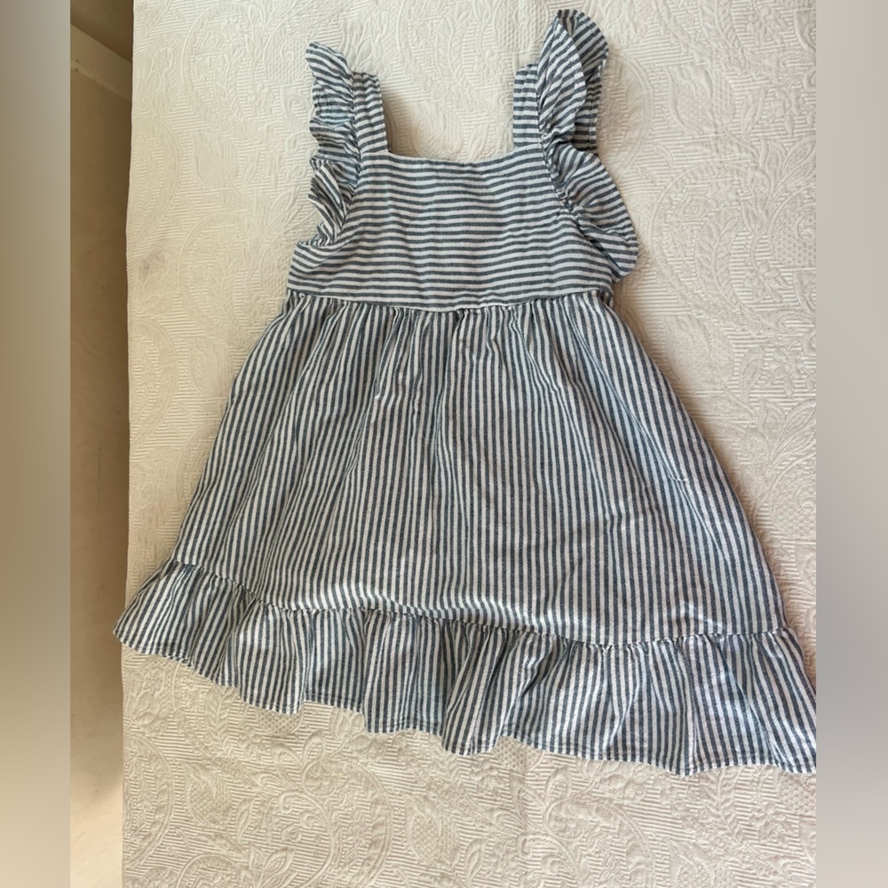 Cat & Jack girls dress striped blue and white size  5